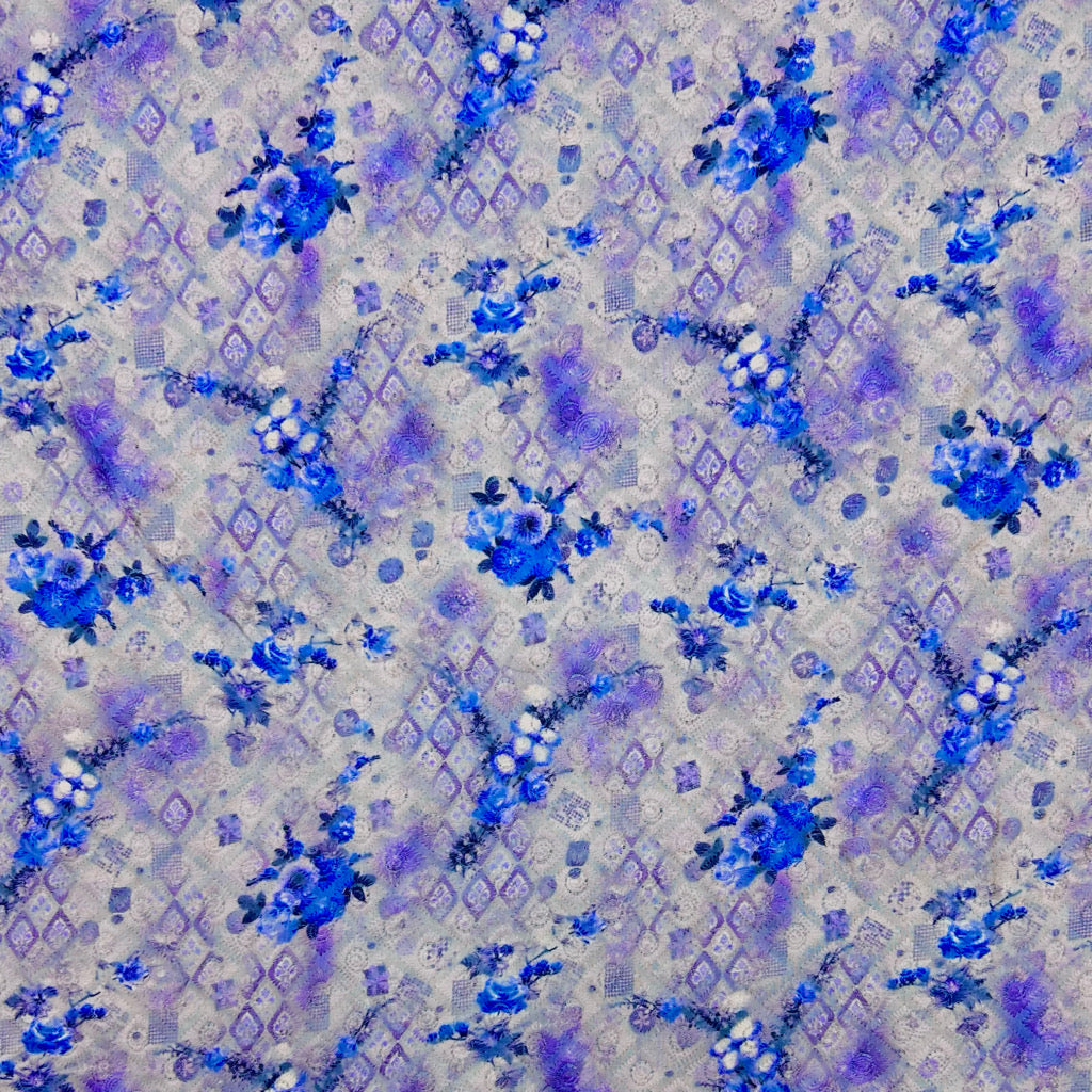 Rose Garden Digital Embroidered Polycotton Fabric - Pound Fabrics