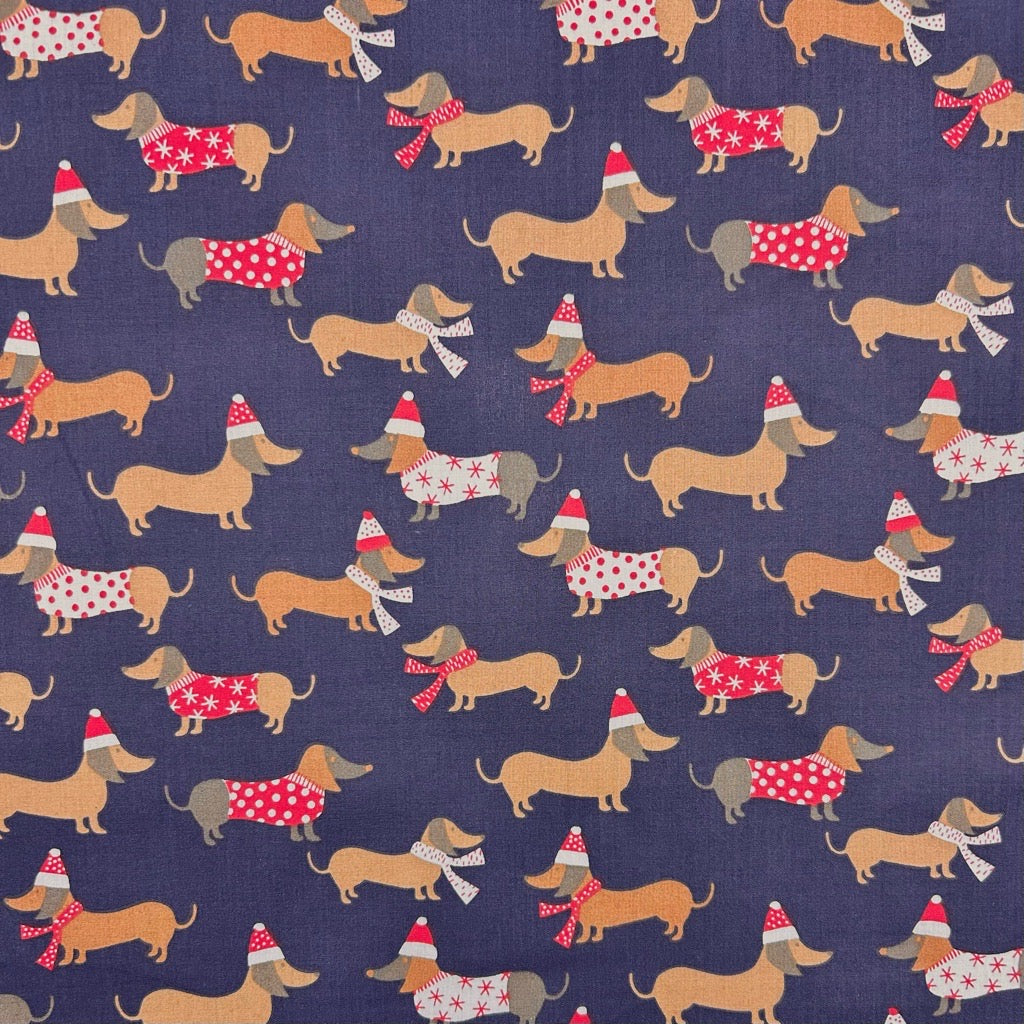 Winter Dogs Polycotton Fabric