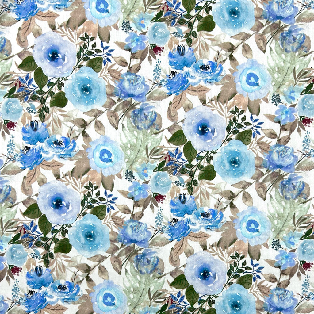 Cottage Bloom Rose & Hubble Cotton Poplin Fabric