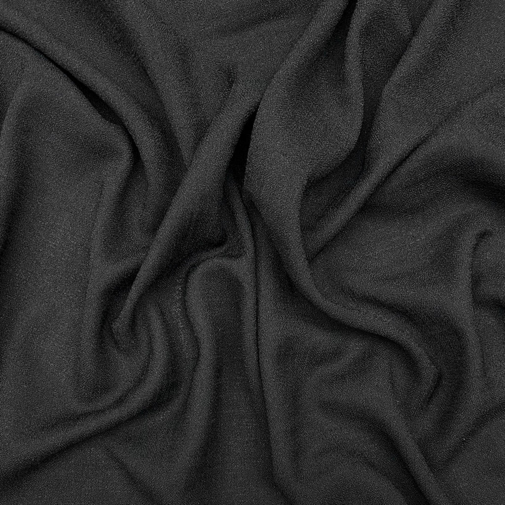 Plain Black Textured Polyester Fabric