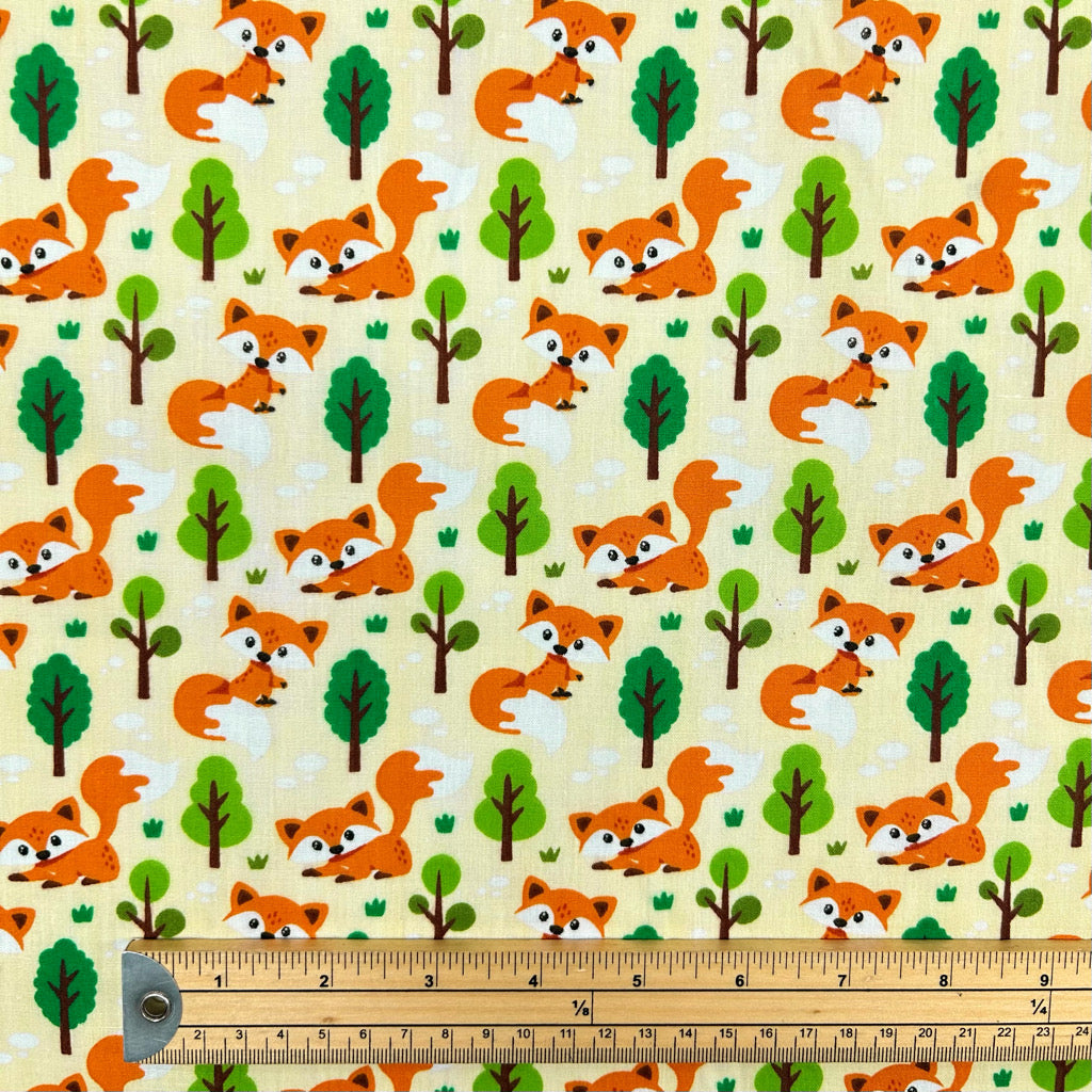 Woodland Fox Polycotton Fabric