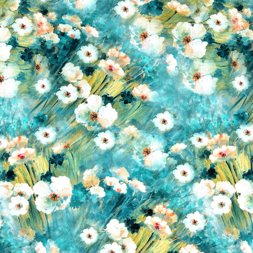 Classic Bouquet Viscose Poplin Fabric