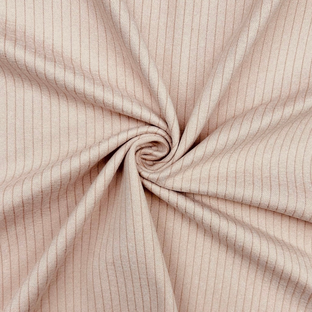 Narrow Stripes Brushed Soft Knit Fabric