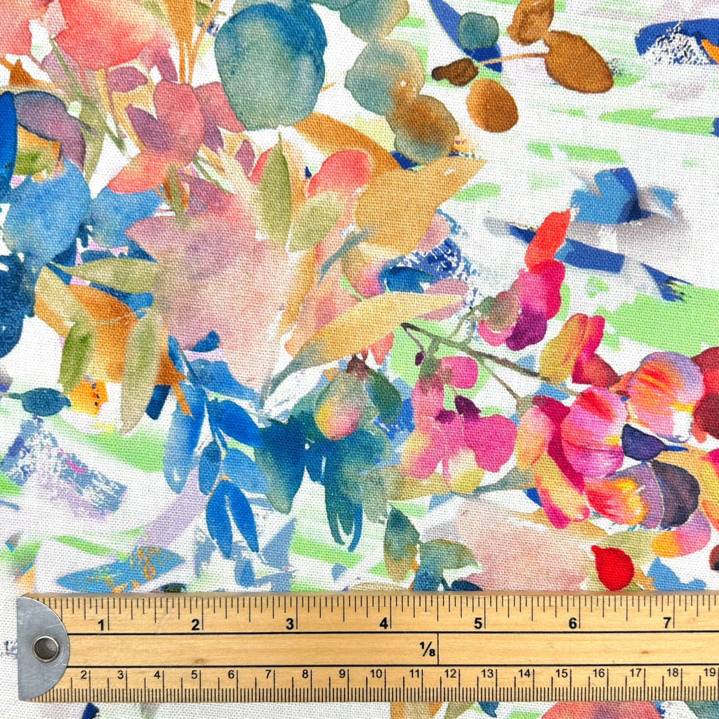 Botanical Brushstroke Linen Viscose Fabric