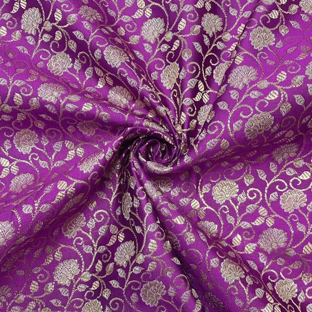 Flowers with Stems Brocade Fabric