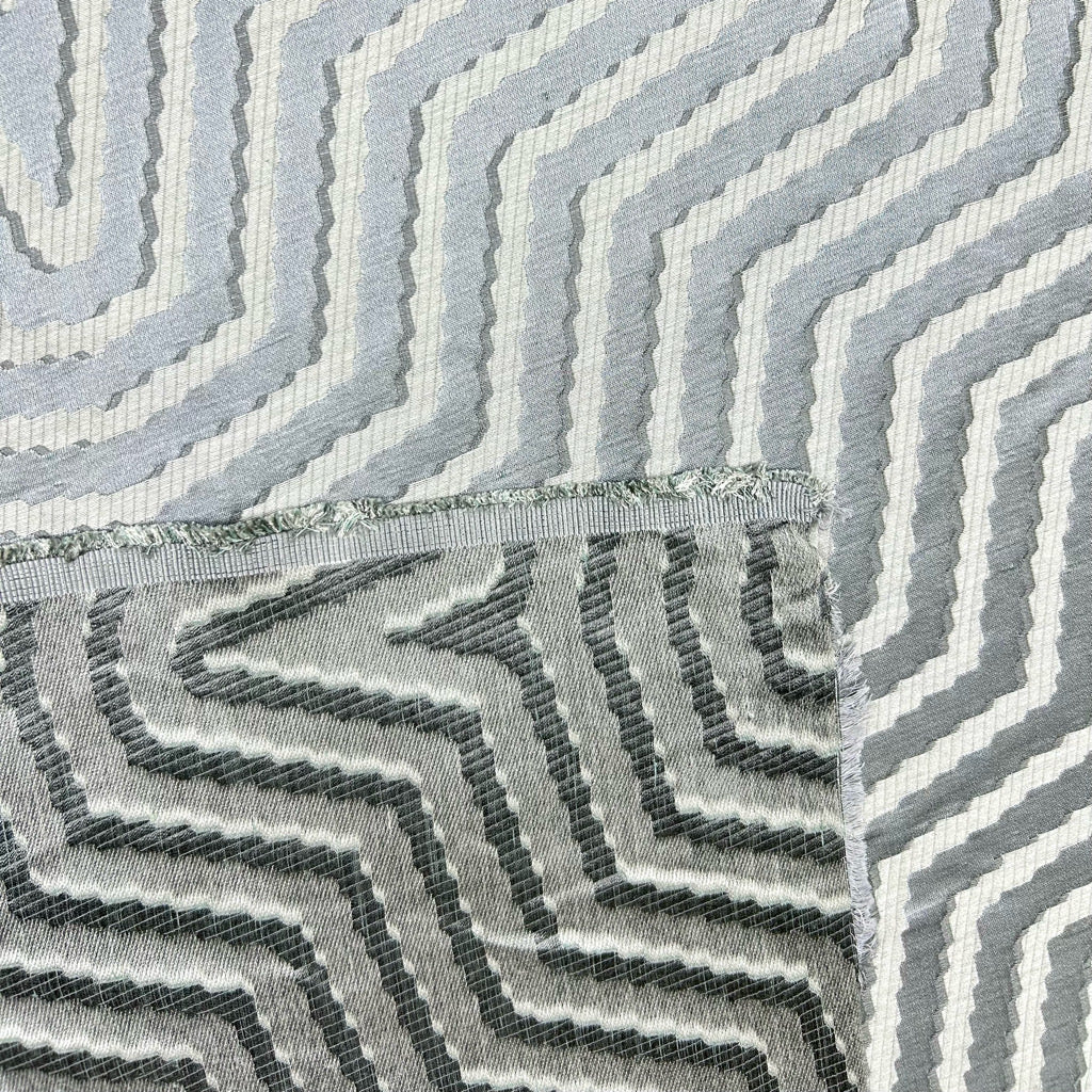 Wavy Zigzag Silk Blend Curtain Fabric