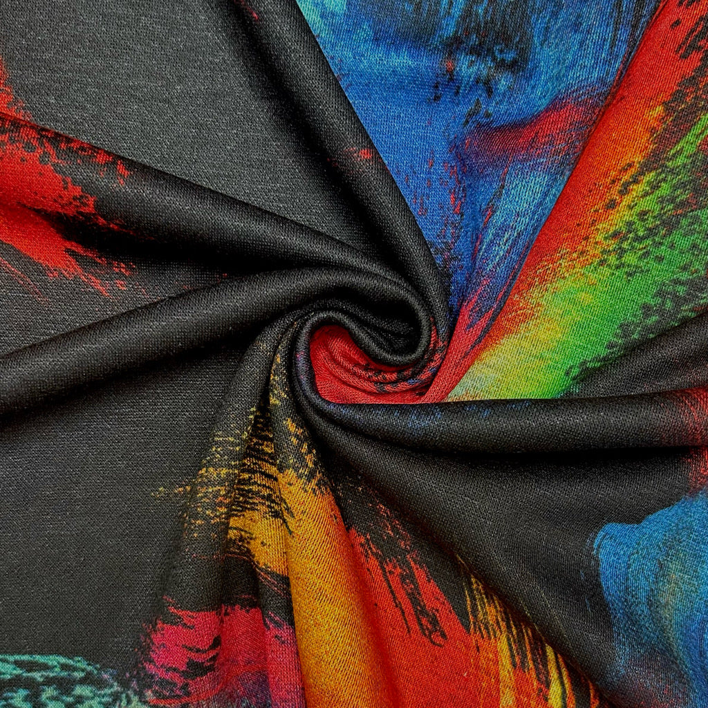 Abstract Strokes Digital Modal-Touch Jersey Fabric