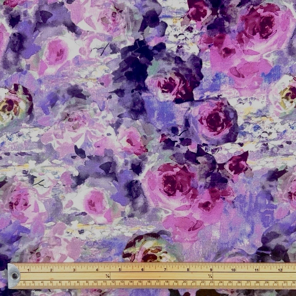 Pastel Petals Linen Blend Fabric