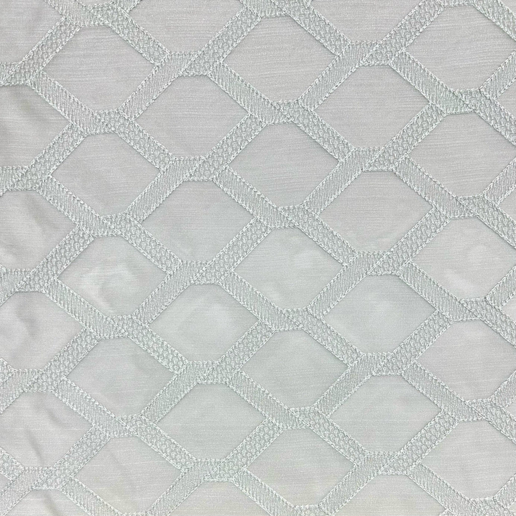 Checkered Embroidery Curtain Voile Fabric