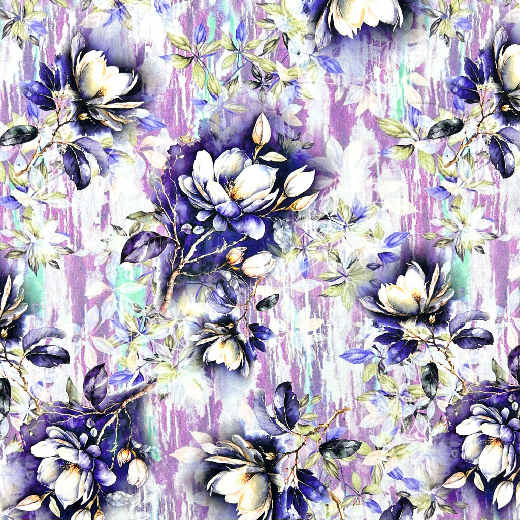 Layered Blossom Viscose Poplin Fabric