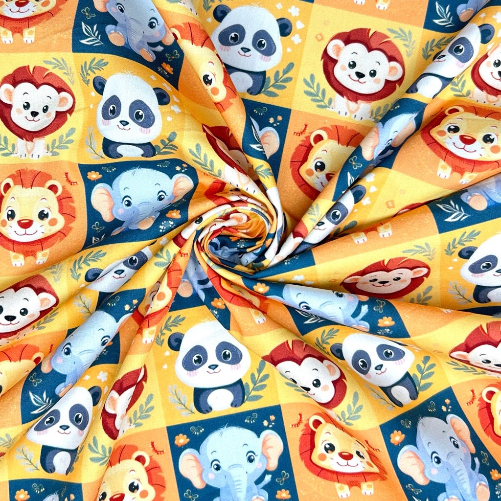 Animal Kingdom Cotton Poplin Fabric