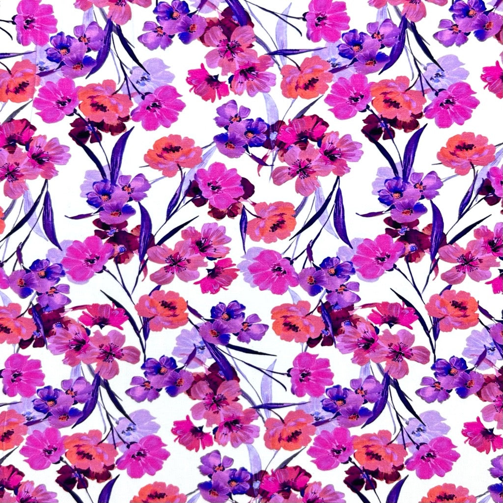 Bright Florals Cotton Jersey Fabric