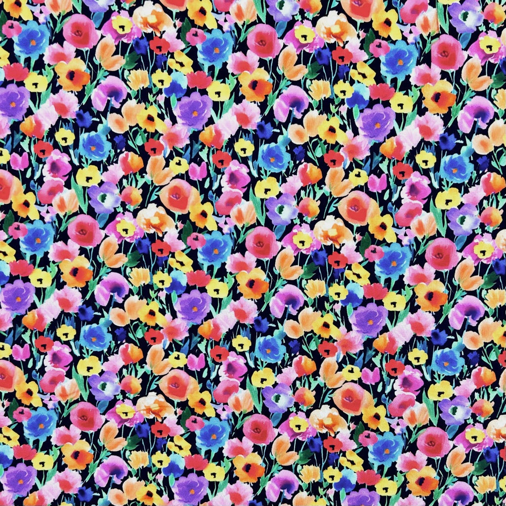 Electric Garden Viscose Challis Fabric