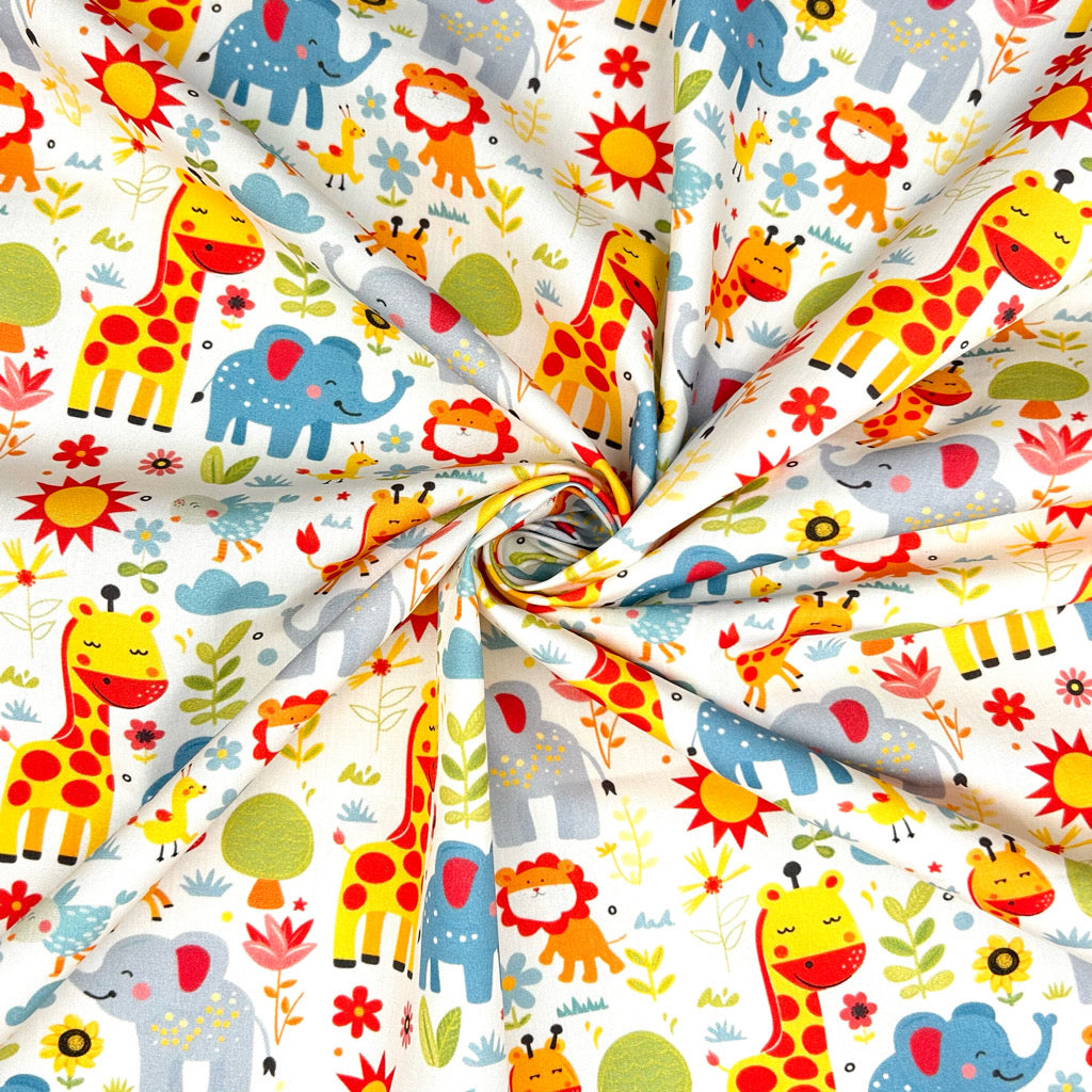 Safari Sunshine Cotton Poplin Fabric