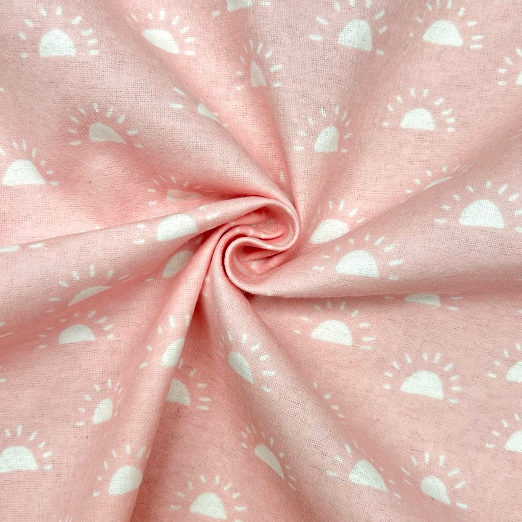 Doodle Sunset Brushed Cotton Blend Fabric