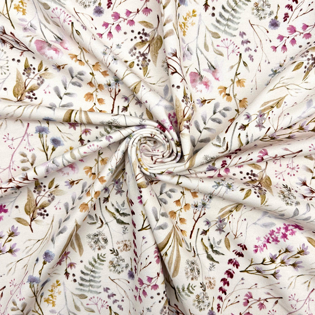 Floral Canvas Cotton Jersey Fabric