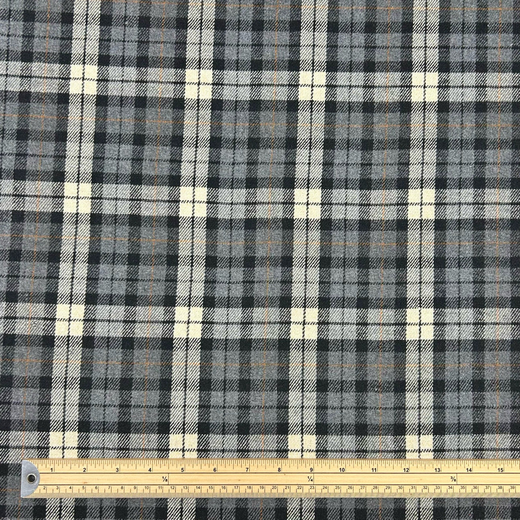 Soft Check Wool Blend Fabric - Pound Fabrics