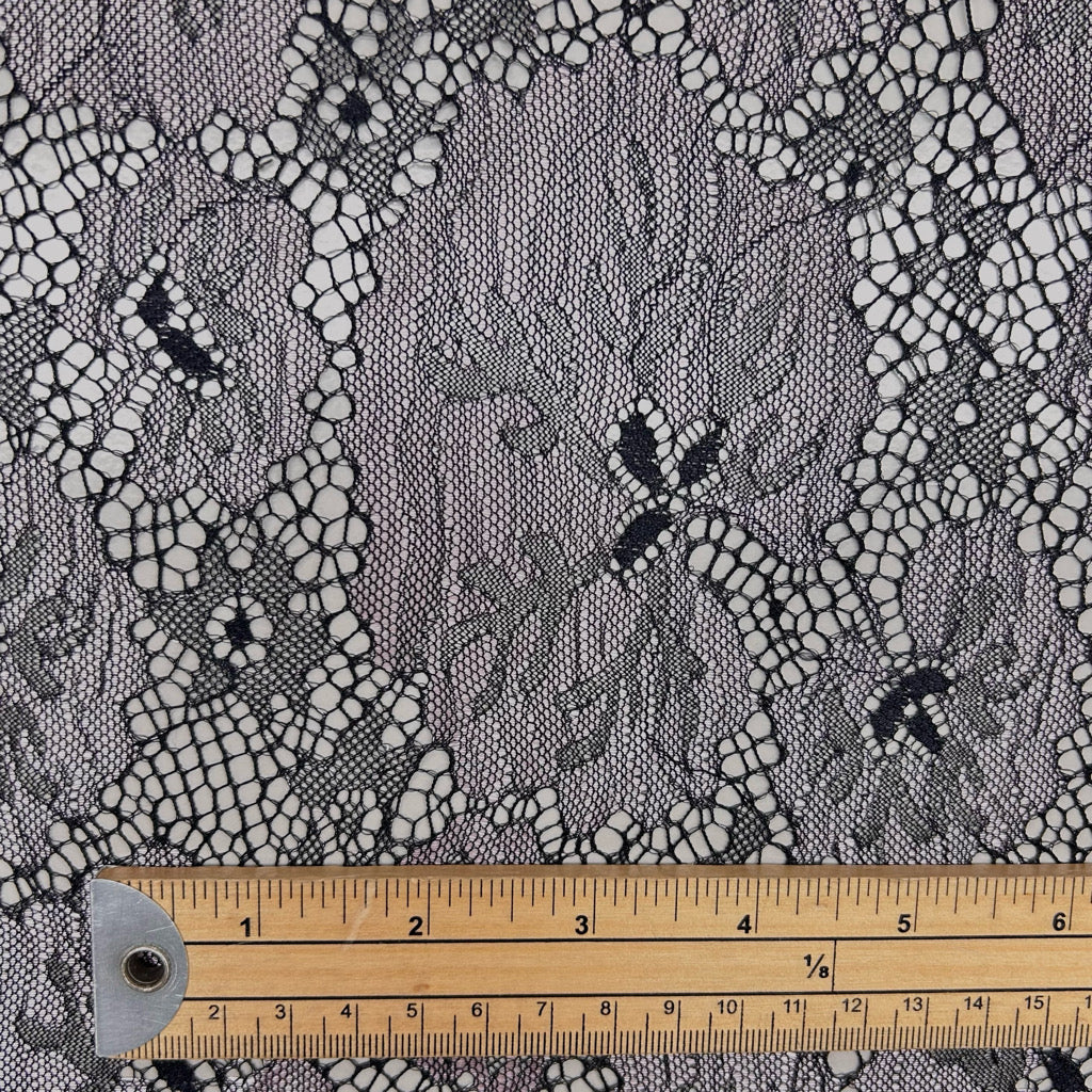 Midnight Bloom Lace Fabric