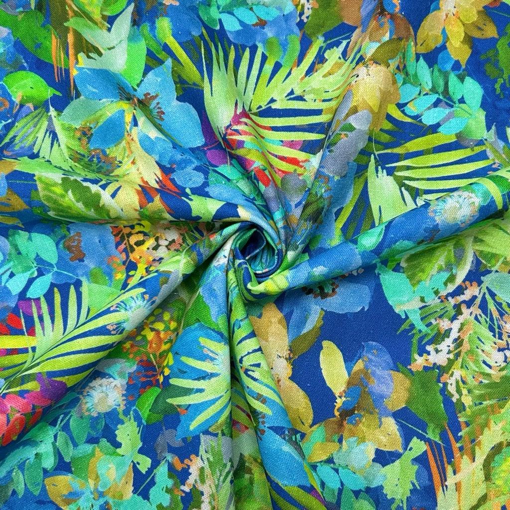 Painted Rainforest Linen Viscose Fabric - Pound Fabrics