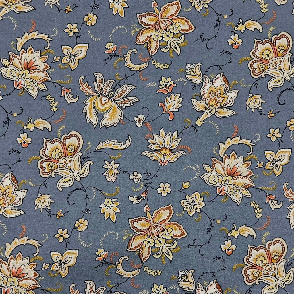 Persian Garden Rose & Hubble Cotton Poplin Fabric