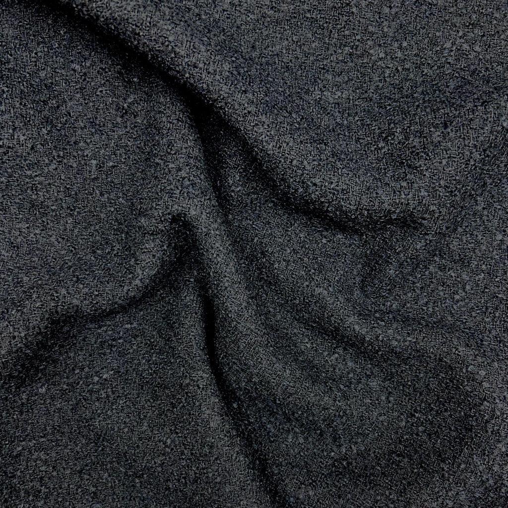 Plain Black Boucle Fabric