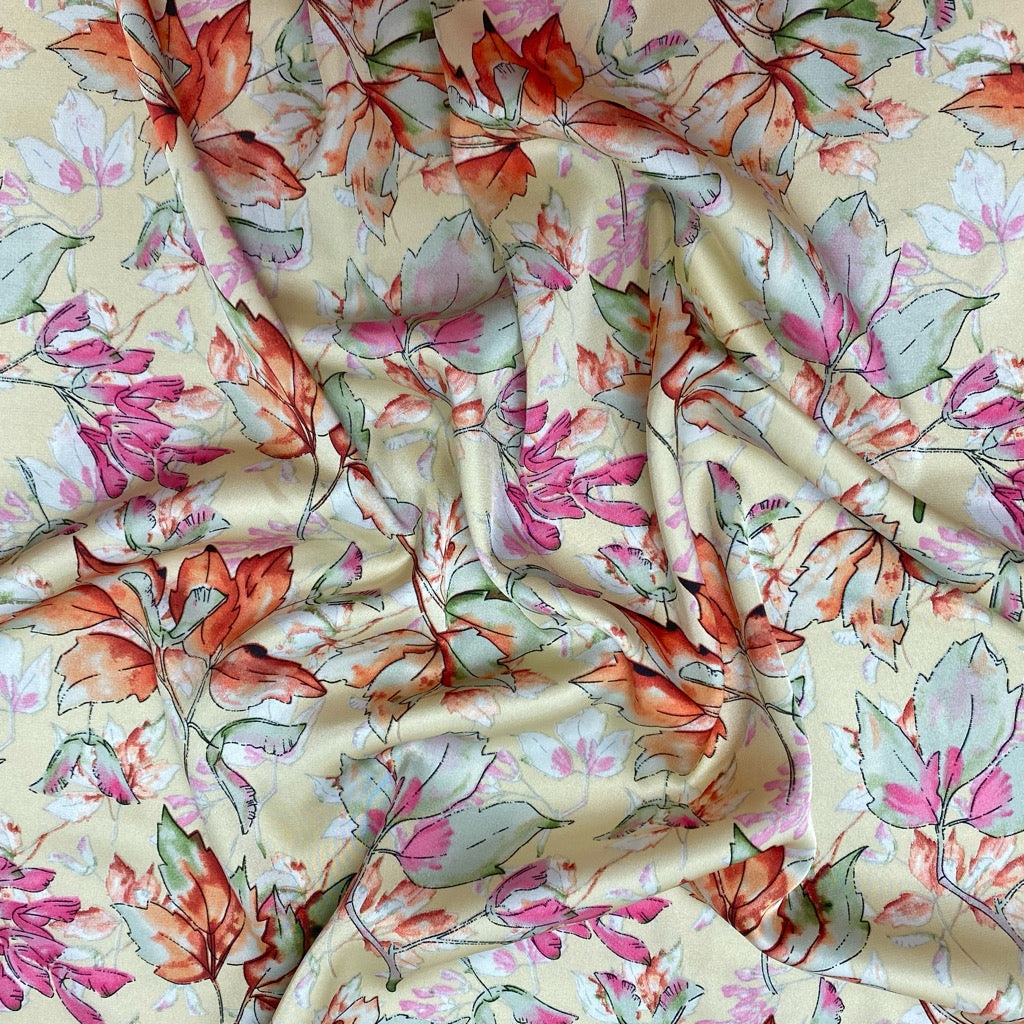 Graceful Garden Satin Fabric