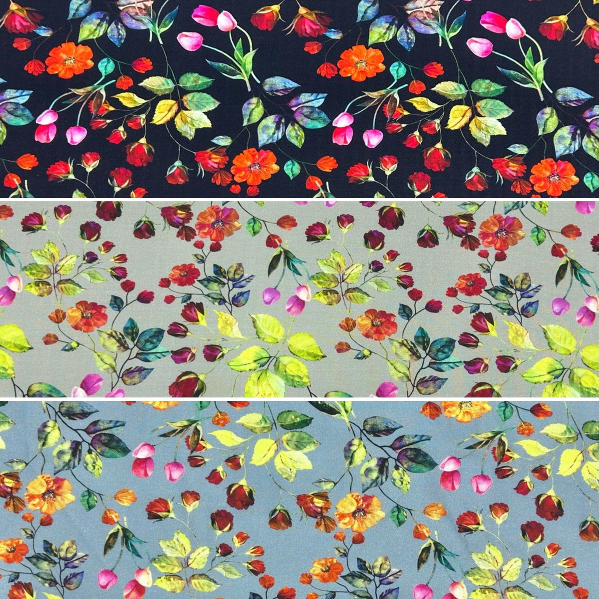 Spring Garden Viscose Challis Fabric