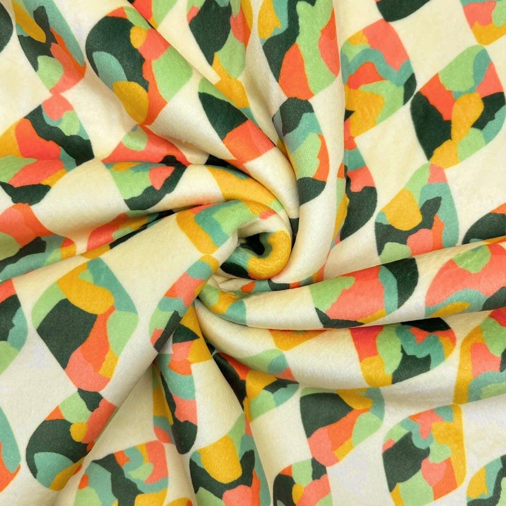 Diamond Flow Sherpa Fur Backed Fleece Fabric