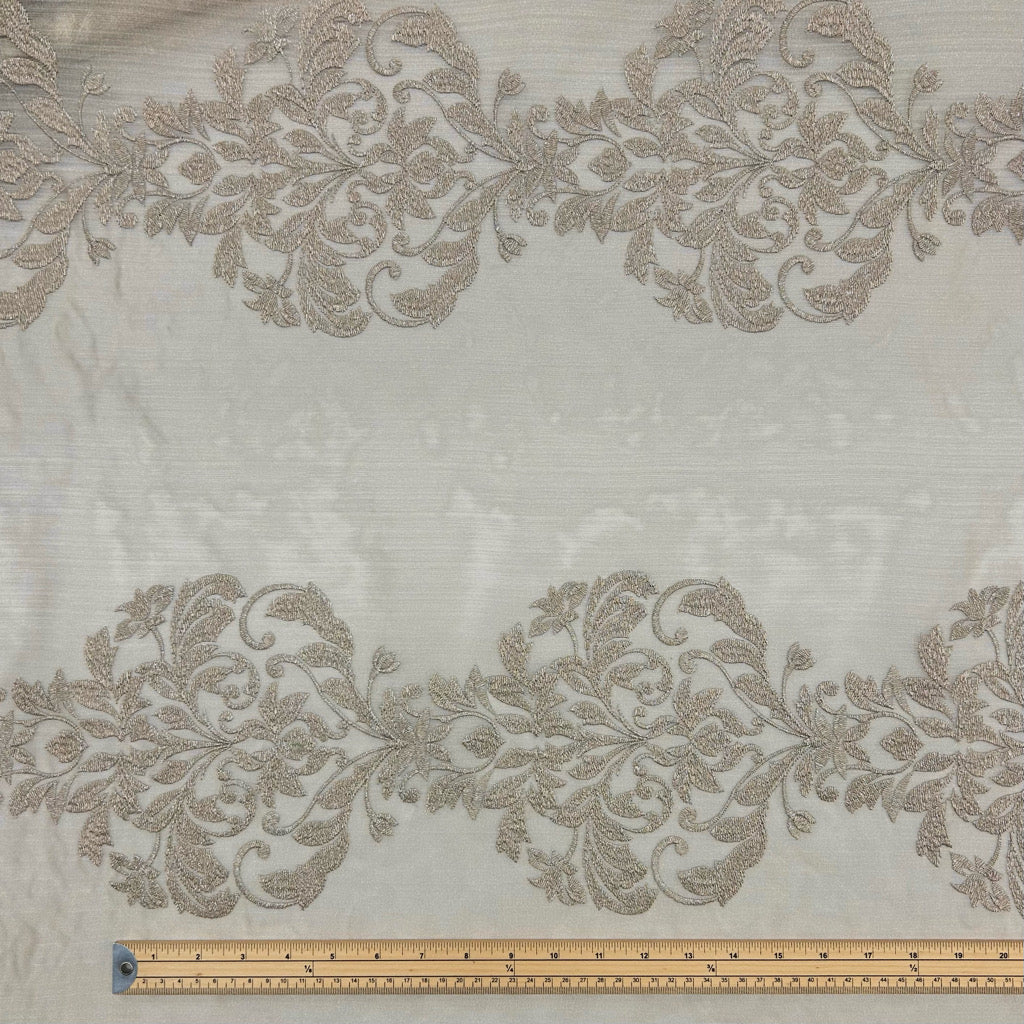 Floral Sheer Embroidery Curtain Voile Fabric