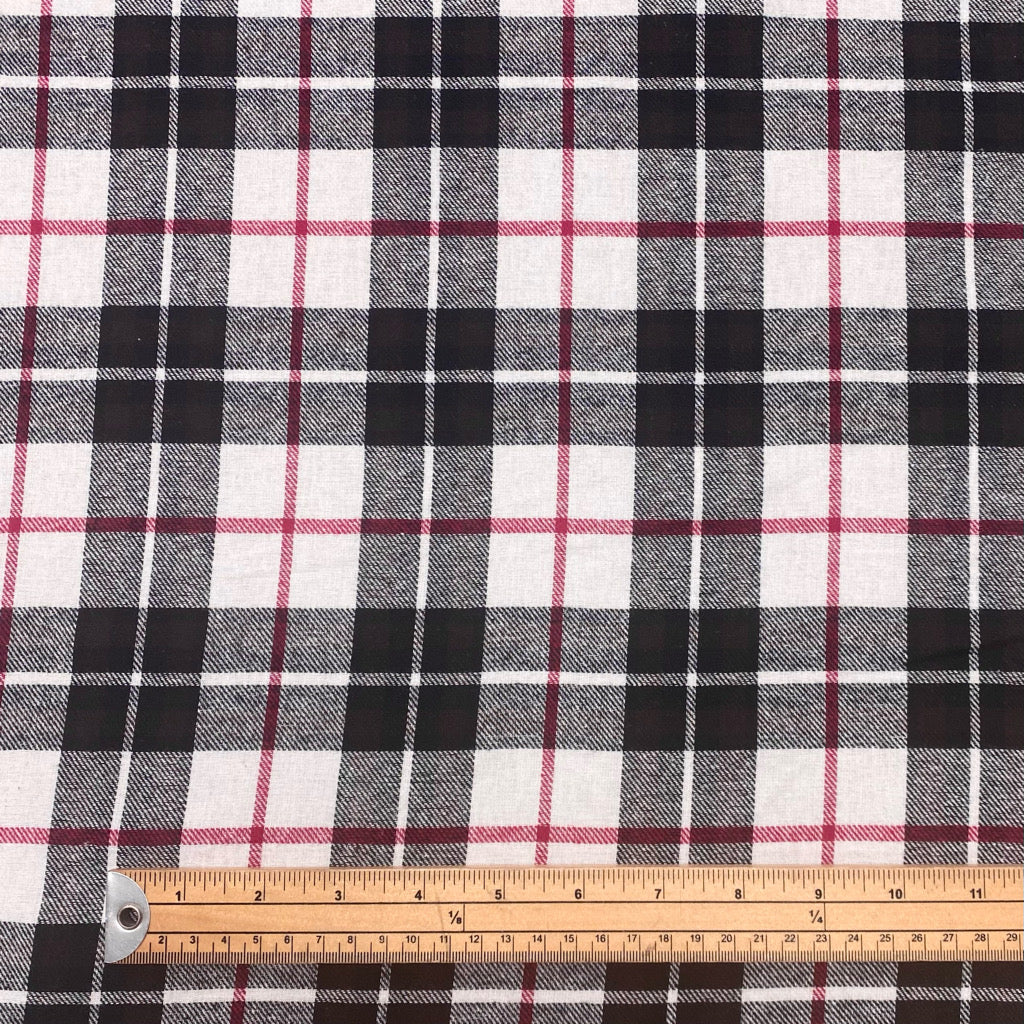 Black Brushed Cotton Winceyette (Flannel) Fabric