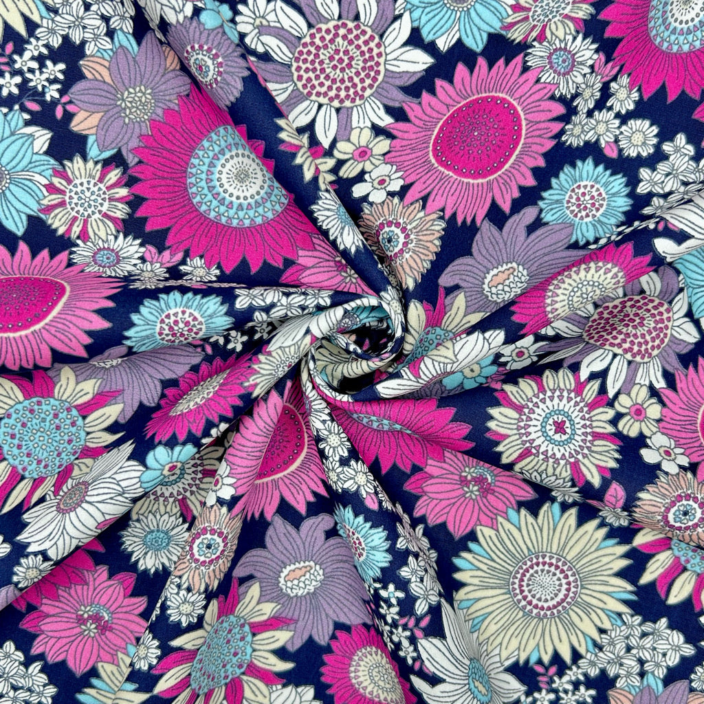 Large Floral Dream Rose & Hubble Cotton Poplin Fabric