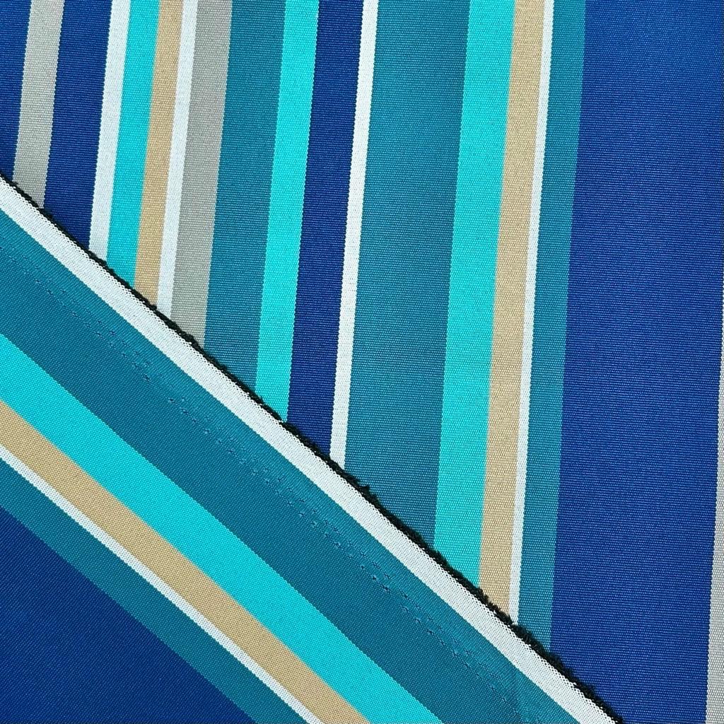 Blue/Teal Stripes Water Resistant Fabric - Pound Fabrics