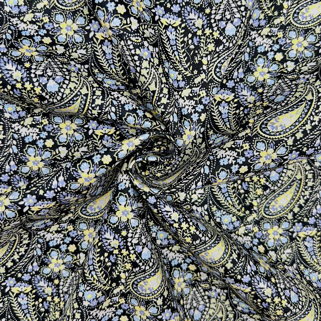 Classic Paisley Rose & Hubble Cotton Poplin Fabric