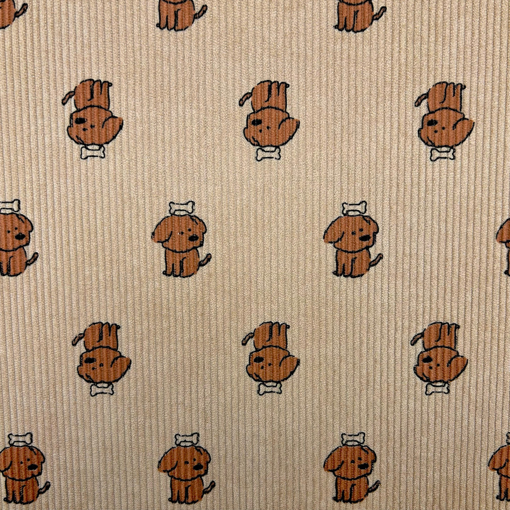 Dog Love Stretch Corduroy Fabric