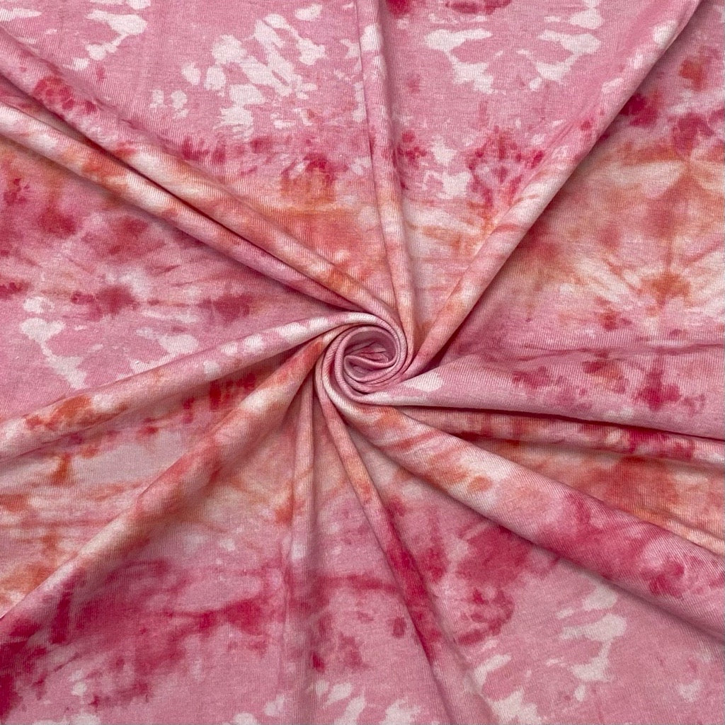 Pink Tie-Dye Cotton Jersey Fabric