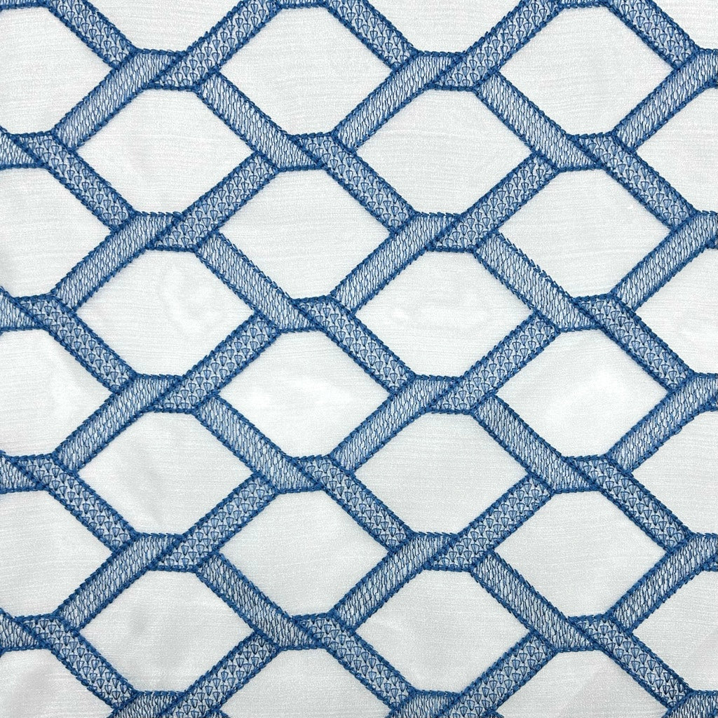 Checkered Embroidery Curtain Voile Fabric