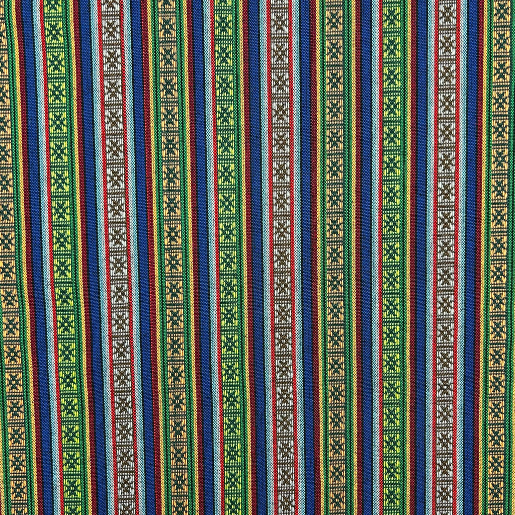 Green Breeze Tribal Print Recycled Jacquard Fabric