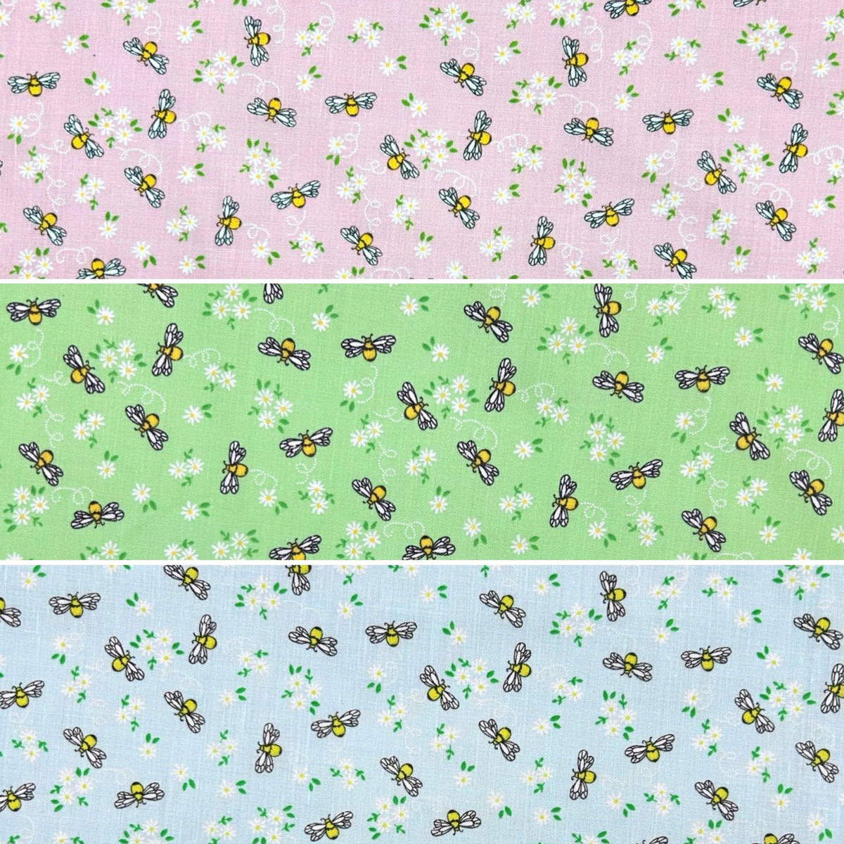 Honeybee Floral Polycotton Fabric