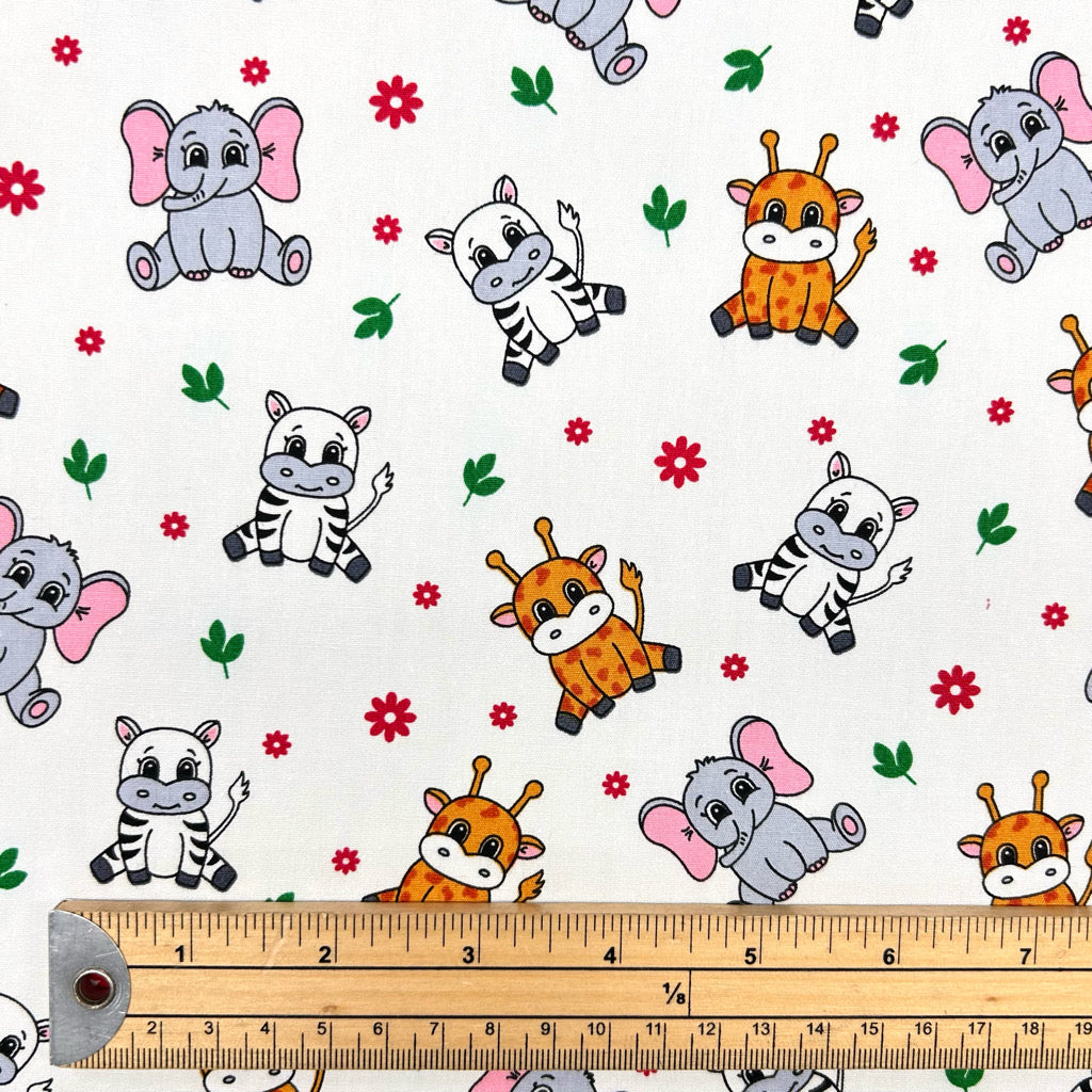 Baby Safari Rose & Hubble Cotton Poplin Fabric
