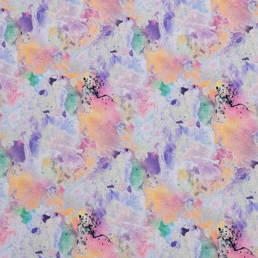 Colourful Marble Print Linen Mix Fabric