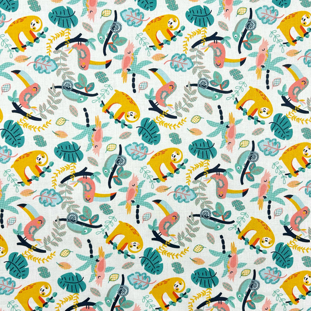 Tropical Trekkers Cotton Poplin Fabric