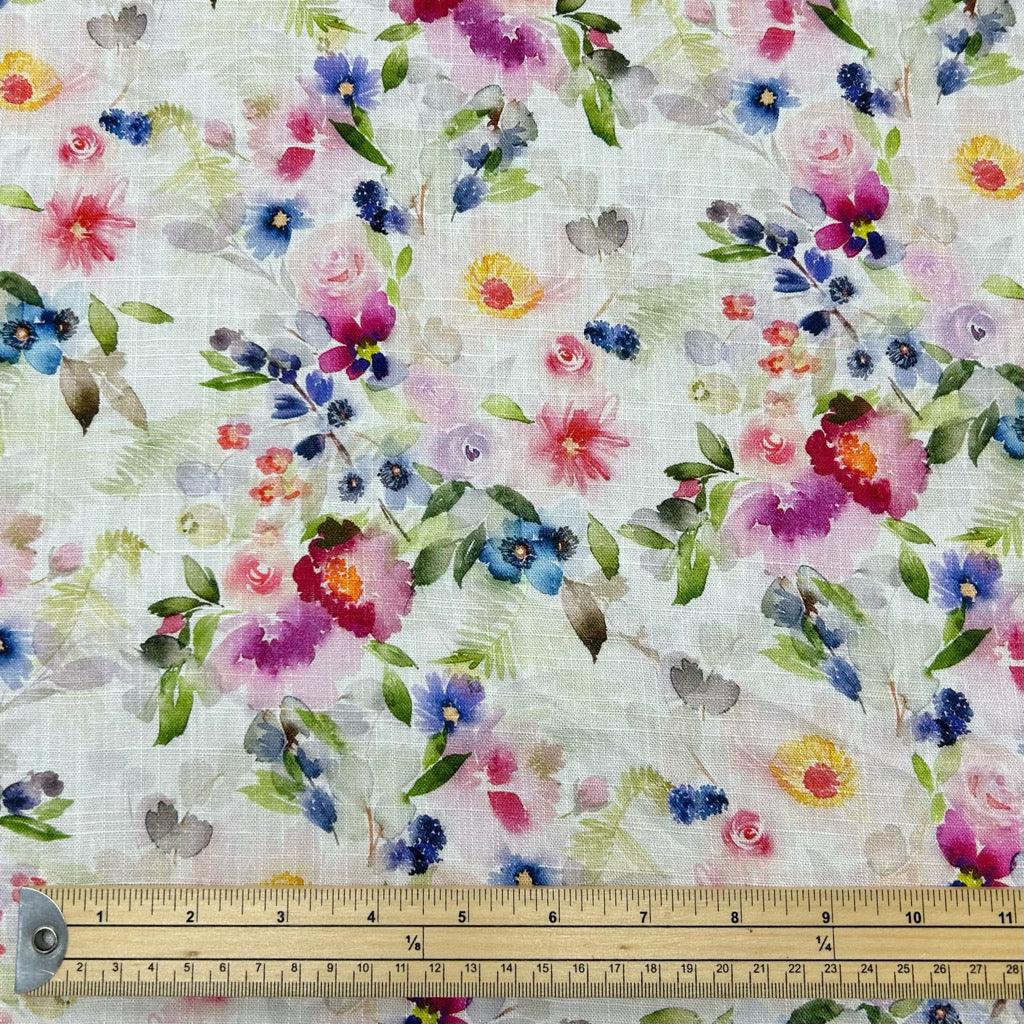 Flower Meadow Linen Viscose Fabric | Best UK Prices | Pound Fabrics Flower Meadow Linen Viscose Fabric | Best UK Prices | Pound Fabrics