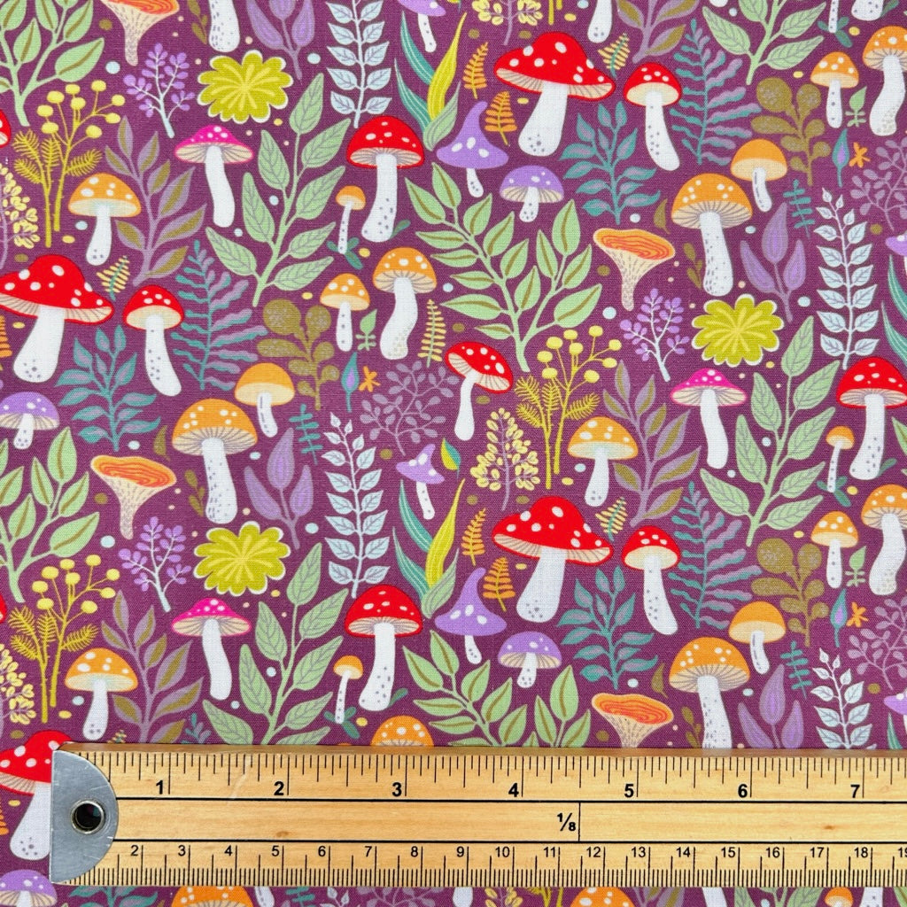 Mushroom Meadow Polycotton Fabric