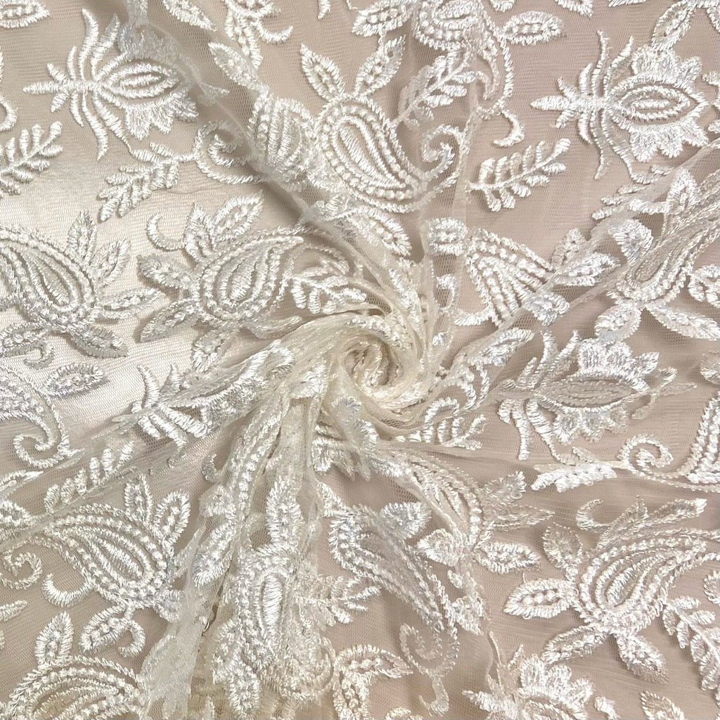 Paisley Bridal Lace Fabric – Pound Fabrics