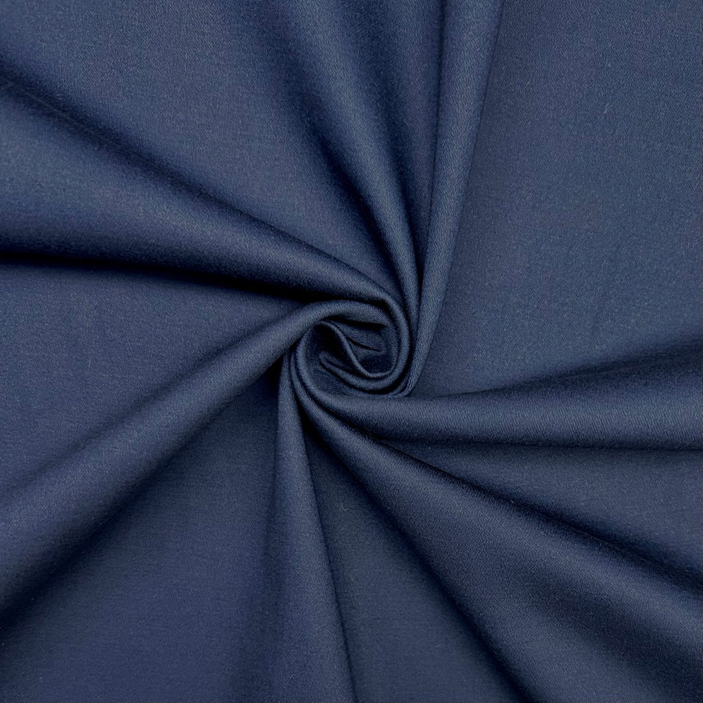 Plain Navy Stretch Cotton Fabric