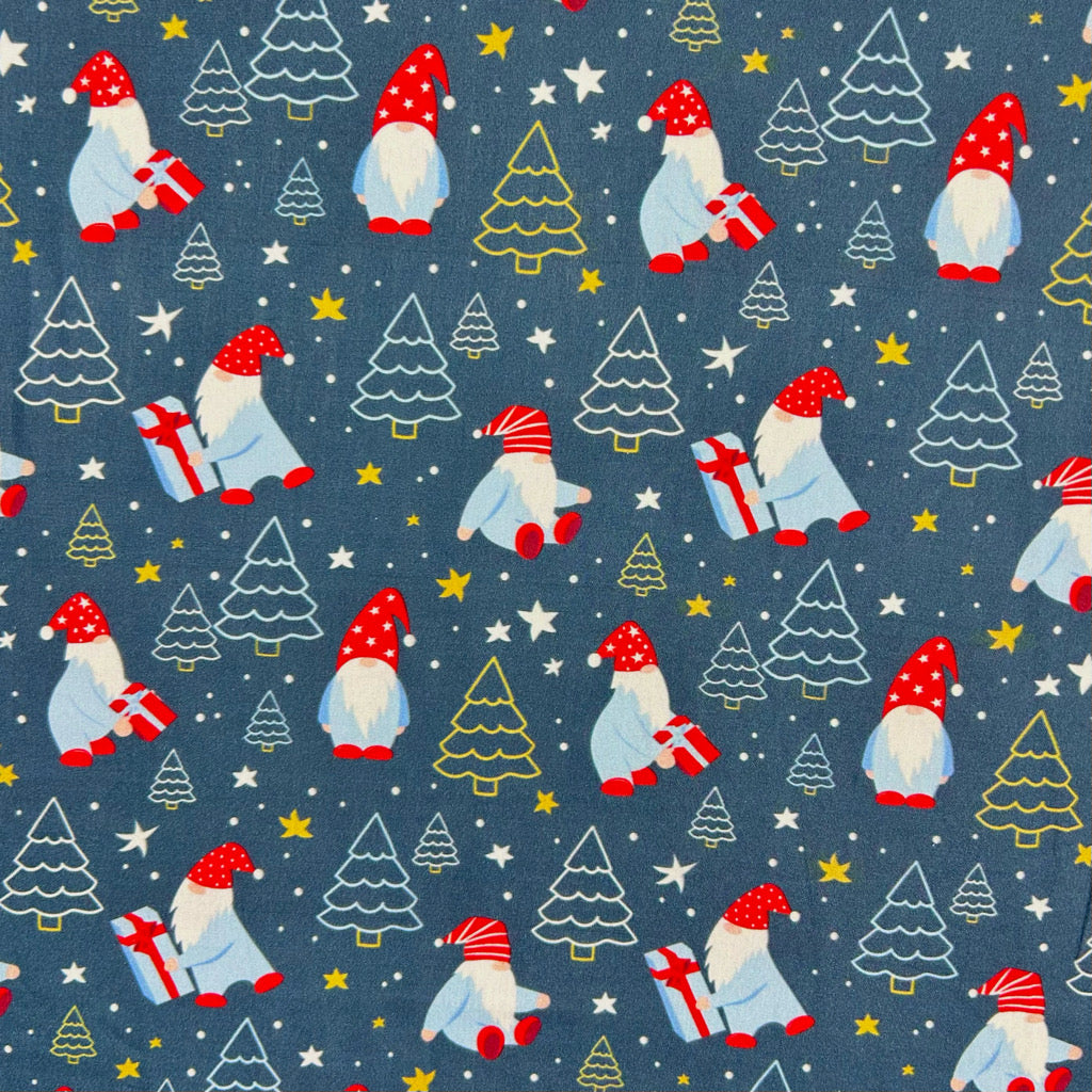 Gifts and Gnomes Christmas Cotton Fabric