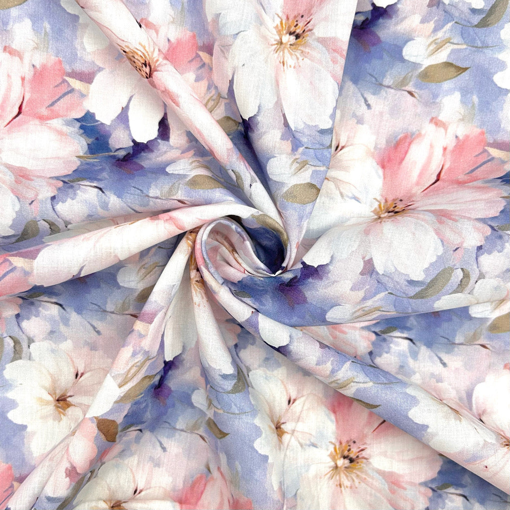 Graceful Blossoms Cotton Lawn Fabric