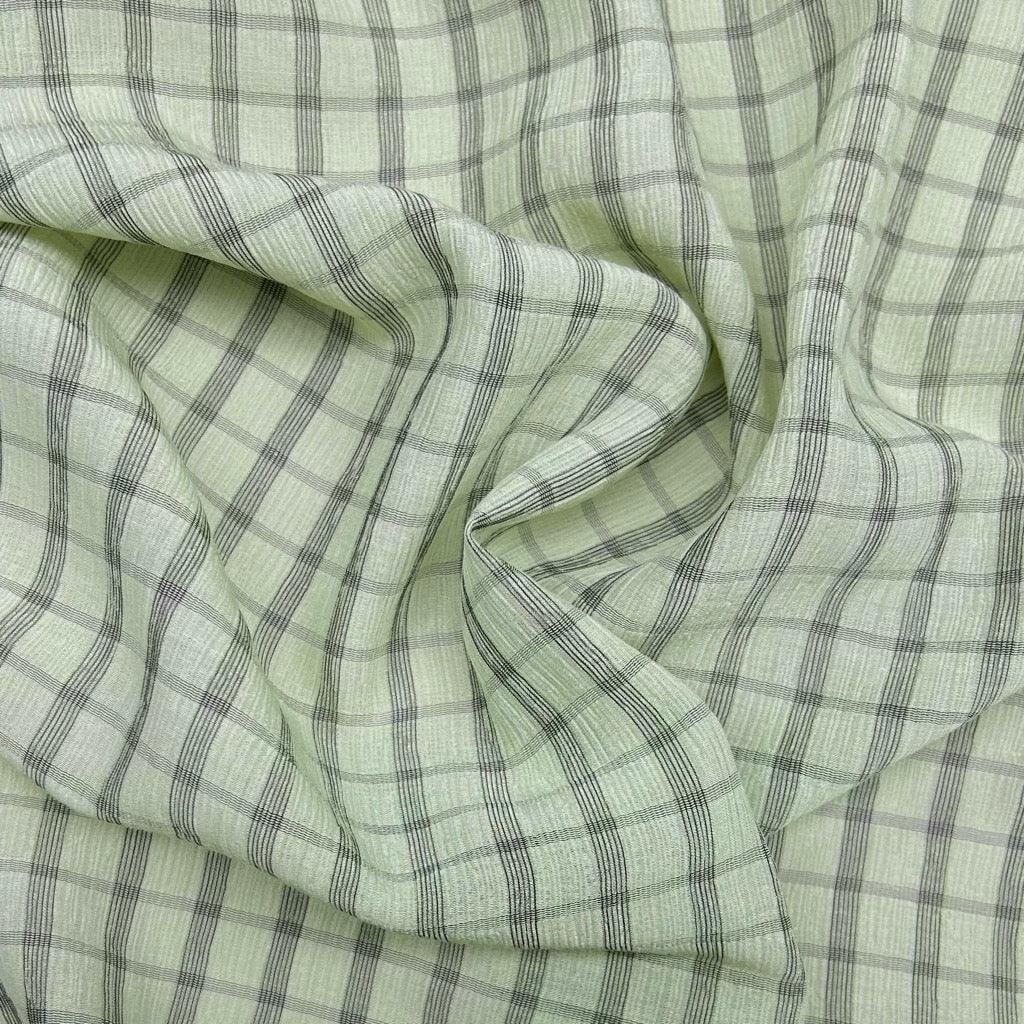 Checkered Crinkle Chiffon Fabric - Pound Fabrics