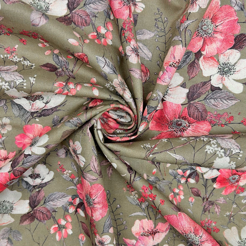 Blossom Trail Cotton Lawn Fabric