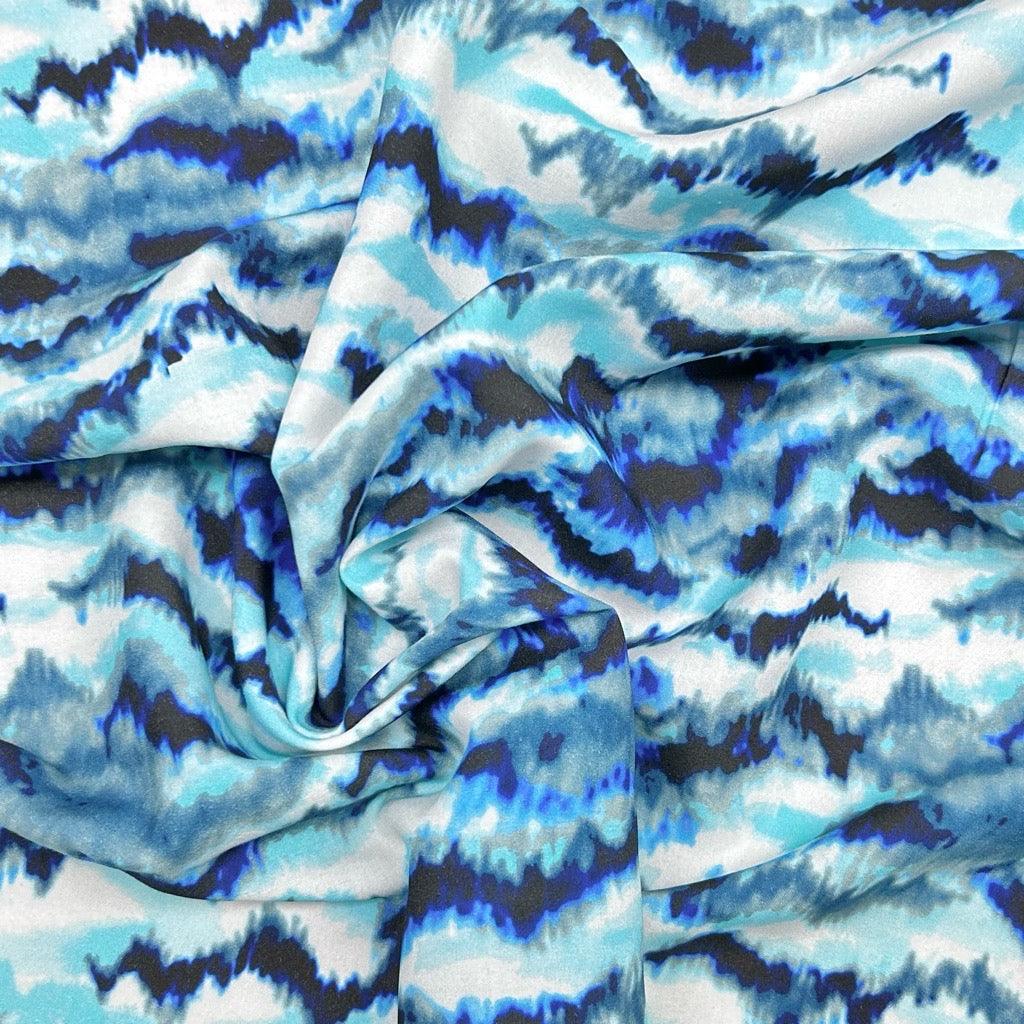 Abstract Waves Viscose Poplin Fabric - Pound Fabrics